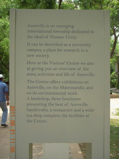 52 7km. India - Auroville sign