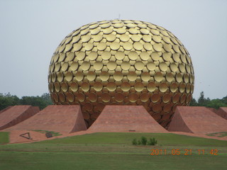 81 7km. India - Auroville - golden globe