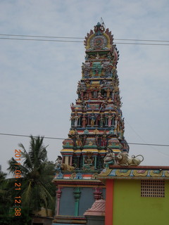 104 7km. India - drive back to Puducherry (Pondicherry) - temple