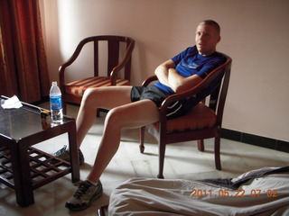 India - Jon in puducherry hotel room