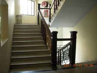 57 7kn. India - hotel stairs in puducherry