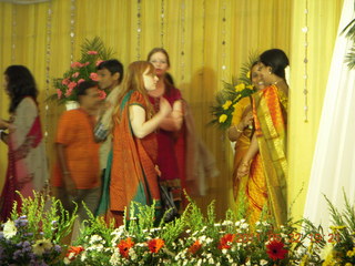 India - Randeep pre-wedding - Julianne doing stuff on stage
