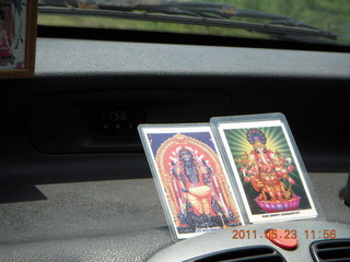 India - Puducherry (Pondicherry) to Mamallapuram - driver's dashboard photos