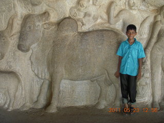 India - Mamallapuram - bas relief area, Adam