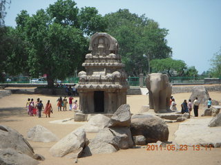 233 7kp. India - Mamallapuram - animal sculptures and temples