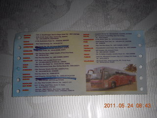 28 7kq. India - Bengaluru (Bangalore) - sleeper bus ticket