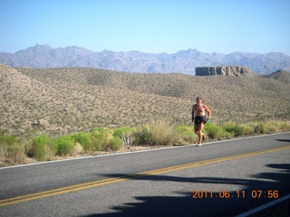 1563 7lb. aerial - Pearce Ferry airstrip (L25) run - Adam running