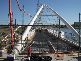 new bridge under construction at Tempe Town Lake