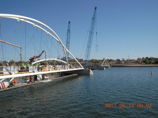 new bridge under construction at Tempe Town Lake