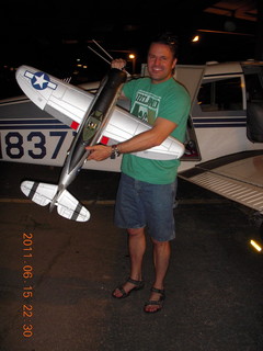 551 7lf. Sean and model airplane at Deer Valley (DVT) with N8377W