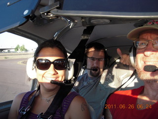 176 7ls. Kristina, Neil, and Adam flying in N8377W