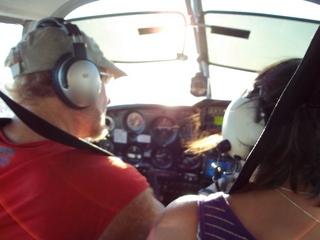 Adam flying N8377W with Kristina