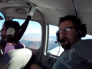 568 7ls. Kristina and Neil flying in N8377W