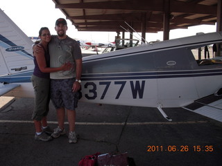 Kristina and Neil flying in N8377W