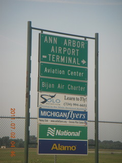 Ann Arbor Airport signs (ARB)