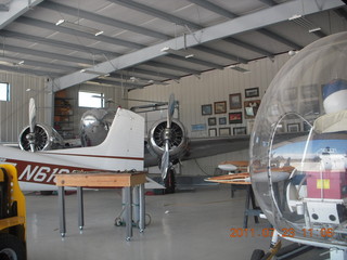 54 7mp. Lee's place in Sampleys Airport (28AZ) - helicopter and Beech 18