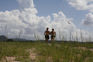 Windmill run with Rob - Adam running along runway - back