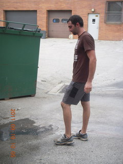 cross-country team and alumni - after-race pizza