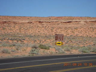 Page Airport (PGA) to Wahweap Marina run - sign