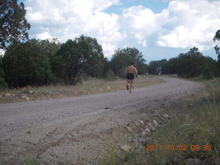 Page Airport (PGA) to Wahweap Marina run - Glen Canyon Dam Bridge - Adam running