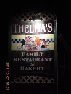 56 7q7. Big Bear City - Thelma's Restaurant sign