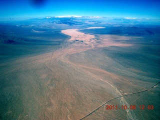 93 7q8. aerial - brown California desert