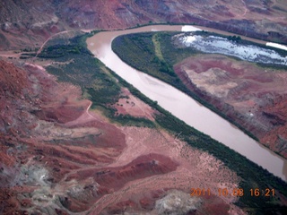 aerial - Utah - Mineral Canyon (Mineral Bottom) airstrip (soggy and wet)