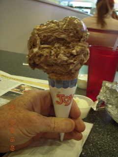 Rocky-Road ice cream cone at Moab Diner