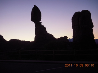 Arches National Park - Balanced Rock silhouette at sunrise