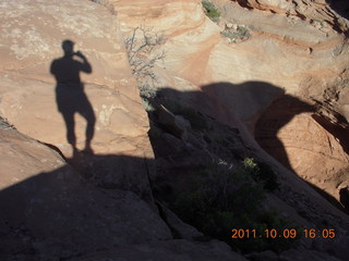 Dead Horse Point hike - Adam's shadow