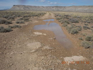 Sand Wash airstrip run - muddy dirt road - N8377W in the distance