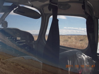 Sand Wash airstrip - view through N8377W windows