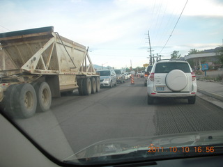 340 7qa. drive to Moab - road construction - traffic jam