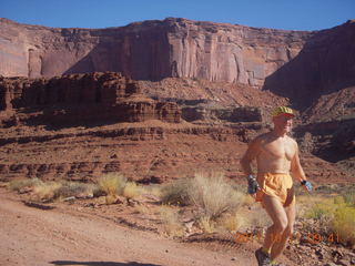 Canyonlands National Park - Lathrop trail hike - Adam running (tripod)