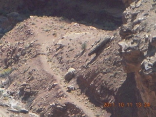 184 7qb. Canyonlands National Park - Lathrop trail hike - Uranium mine path from above