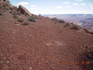 Canyonlands National Park - Lathrop trail hike - Uranium  mine path from above
