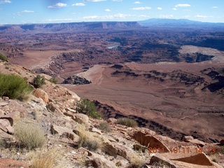 196 7qb. Canyonlands National Park - Lathrop trail hike - 'aerial' vista view