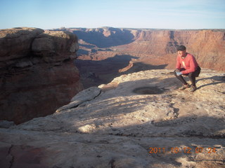 Dead Horse Point hike - Big Horn - Adam trying to sit down in ten seconds