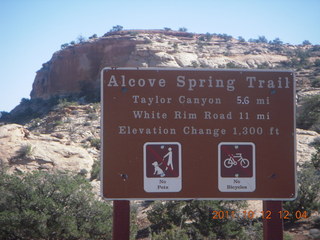 121 7qc. Canyonlands National Park - Alcove Springs - sign