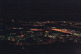 Sean's pictures - N8483R instrument panel at night - city lights