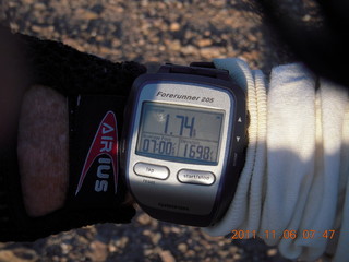 Windmill airstrip - my running GPS watch after twice the runway