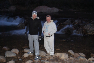 15 7sf. Zion National Park - pre-dawn Riverwalk - Gokce and Adam on the Virgin River