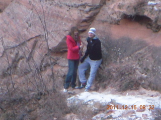 Zion National Park - Hidden Canyon hike - Olga and Gokce (zoomed in)