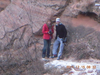52 7sf. Zion National Park - Hidden Canyon hike - Olga and Gokce (zoomed in)
