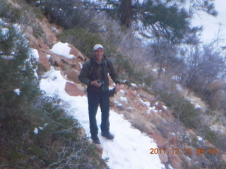 164 7sf. Zion National Park - Shaun on Cable Mountain hike - Observation Point hike