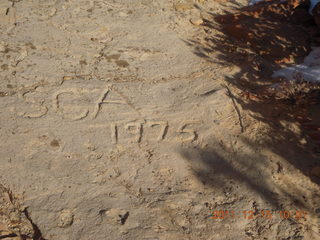 167 7sf. Zion National Park - Observation Point hike - trail concrete graffiti