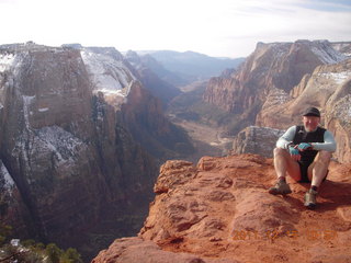 199 7sf. Zion National Park - Observation Point hike - summit - Adam