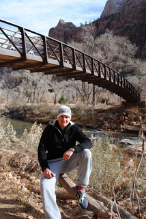 Zion National Park - Gokce at bridge