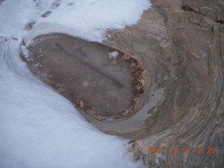 Zion National Park - frozen puddle in the rock