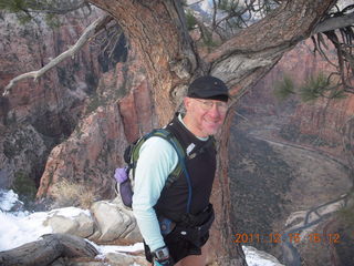 Zion National Park - Angels Landing hike - summit - Adam